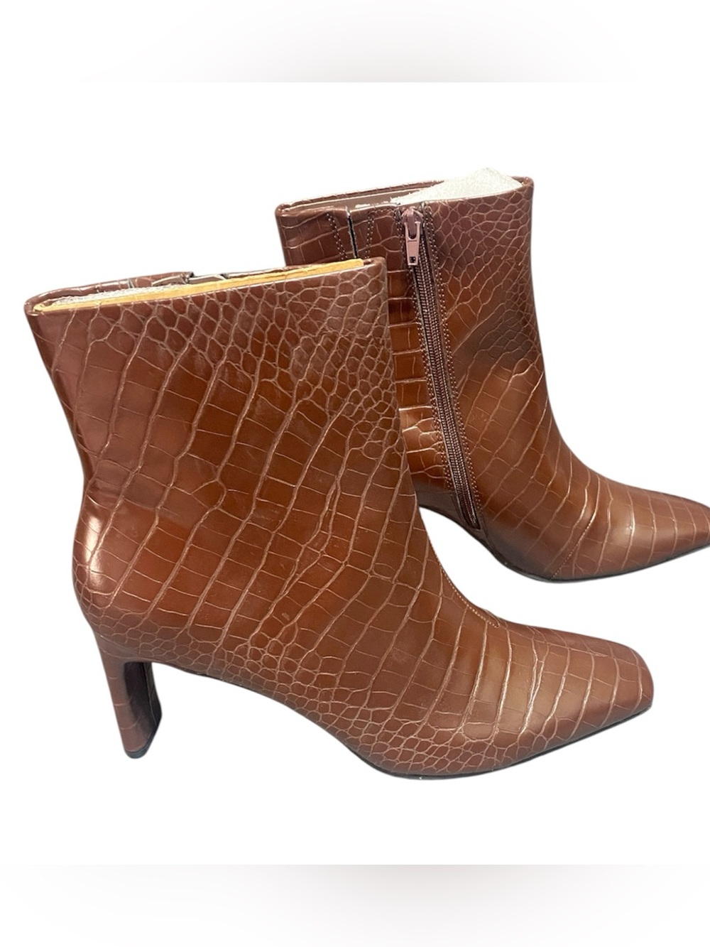 NWT Alfani Croc-Embossed Ankle Bootie